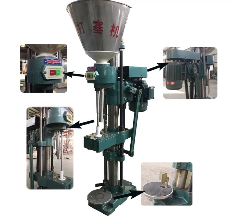 Factory Sale Semi Automatic Glass Bottle Wine Wood Cork Inserting Capping Machine