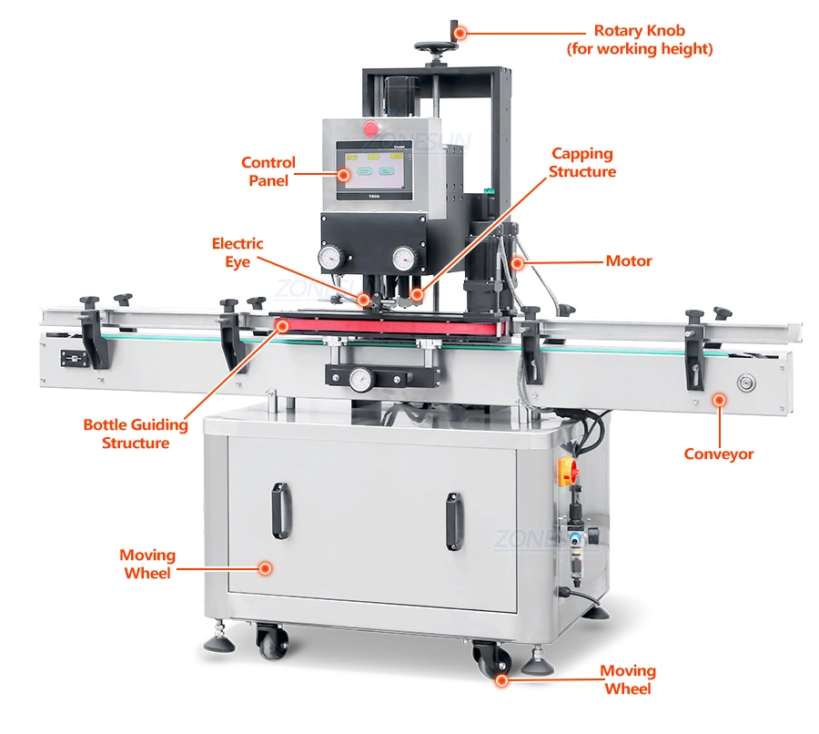 Zonesun Automatic High Speed Dropper Spray Shampoo Bottle Capping Machine